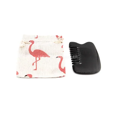 Vue 2 de Guasha en corne peigne « Basic » de qualité supérieure