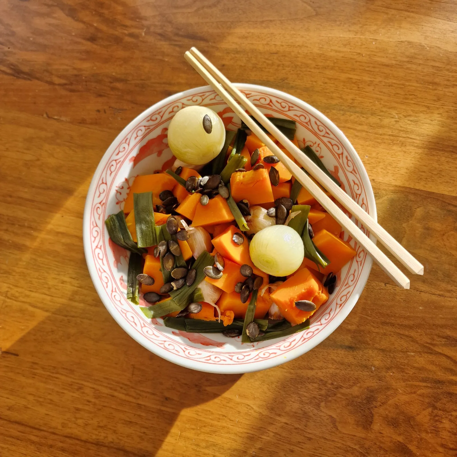 Recette d’automne-hiver: Dés de courges à la vapeur et aux effluves de gingembre