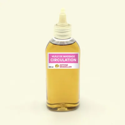 Huile circulatoire pour le massage