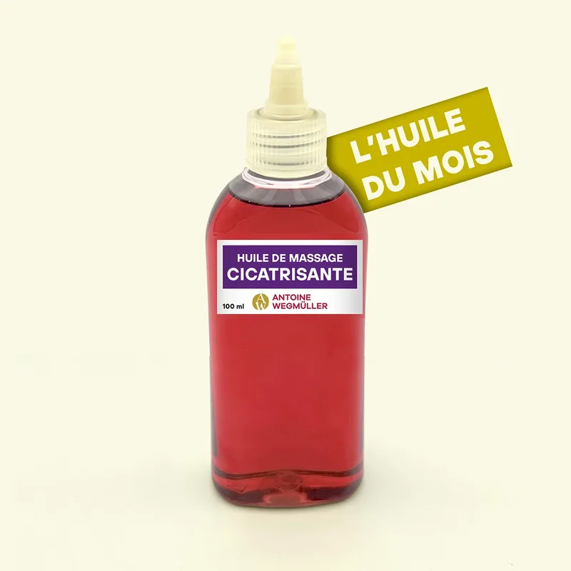 Huile cicatrisante et réparatrice  pour le massage