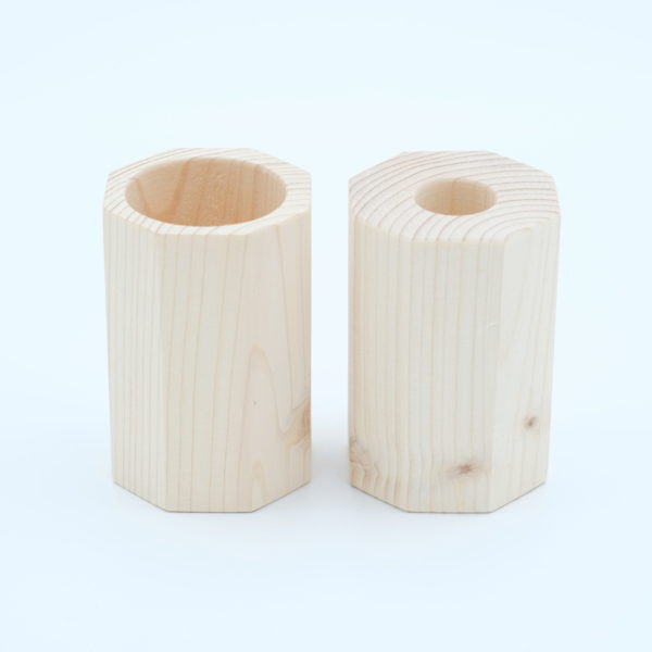 Etouffoir moxa en bois de sapin, octogonal